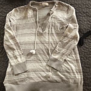 Loft grey and white lightweight sweater